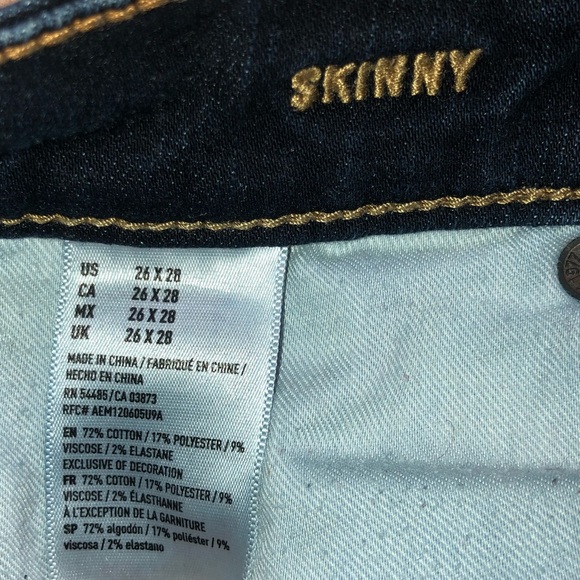 American Eagle Active Flex Skinny Jeans Size 26 - Picture 4 of 8